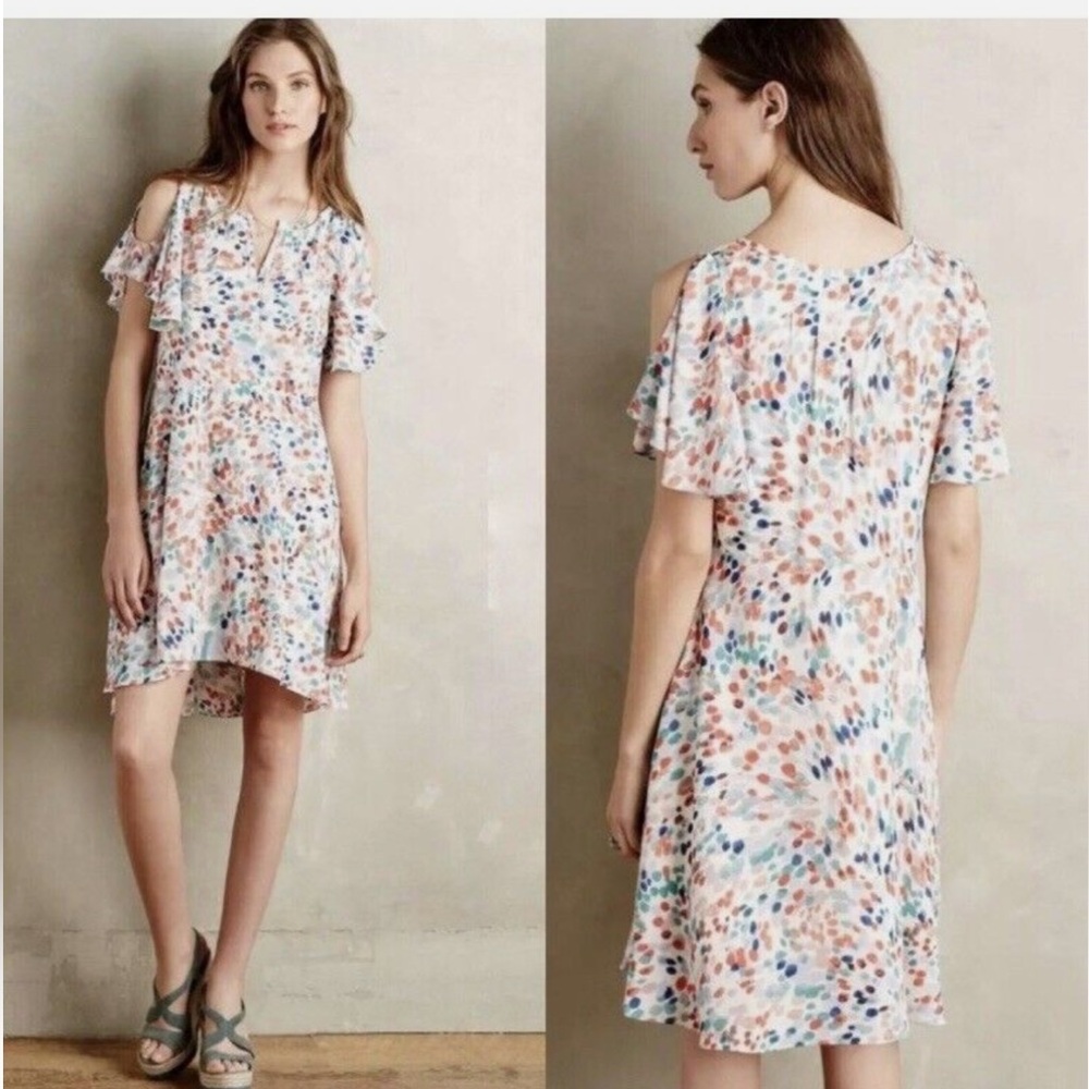 Anthropologie flutter sleeve dress
